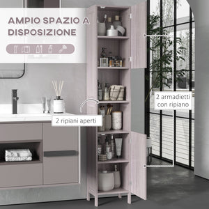 Mobile a Colonna per Bagno 30x32x172,5 cm in MDF color Legno