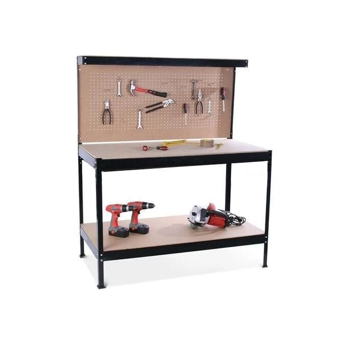 Vigor Banco Da Lavoro in Acciaio Con Pannello Portautensili 120X60X150 cm