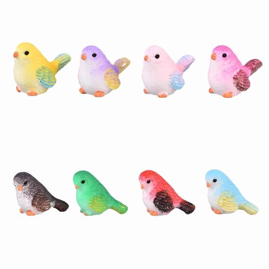 Set di 8 moderne sculture di uccelli per la decorazione dell'ambiente interno