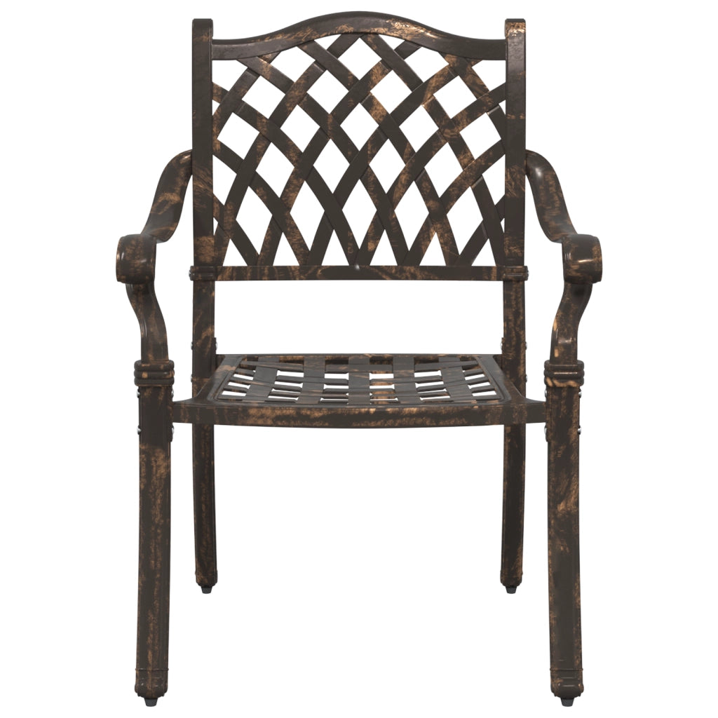 Set Bistro da Giardino a 3 Pezzi in Alluminio Fusione Bronzo
