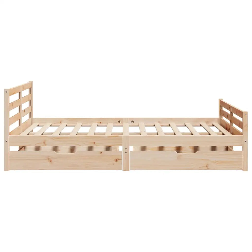 Letto senza Materasso 140x200 cm in Legno Massello di Pino