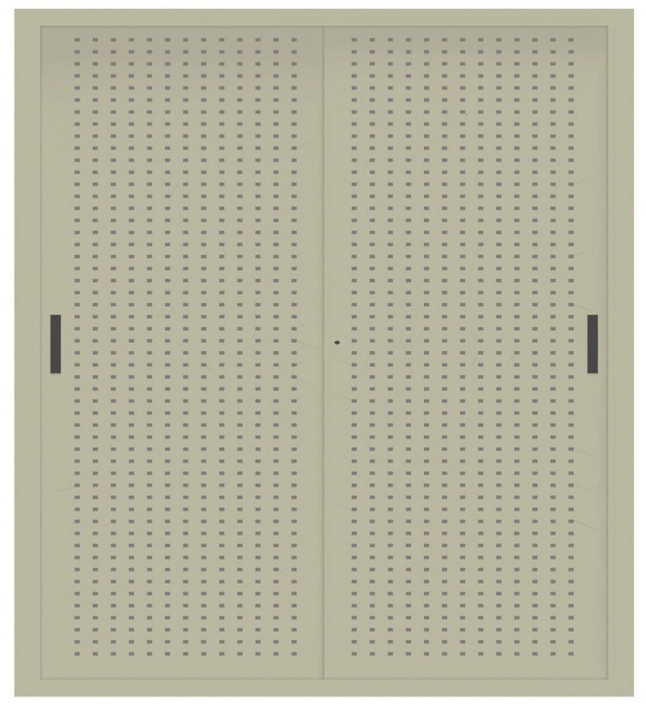 Armadio ufficio per archiviazione con ante scorrevoli in metallo forato cm. 180x37,5x200H