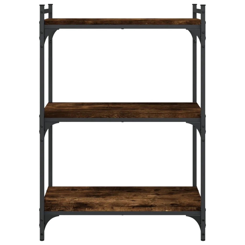 Libreria a 3 Ripiani Rovere Fumo 60x30x86 cm Legno Multistrato 837649