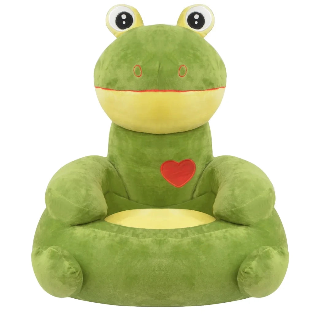 Poltrona-Divano Sedia-Poltroncina in Peluche per Bambini Rana Verde