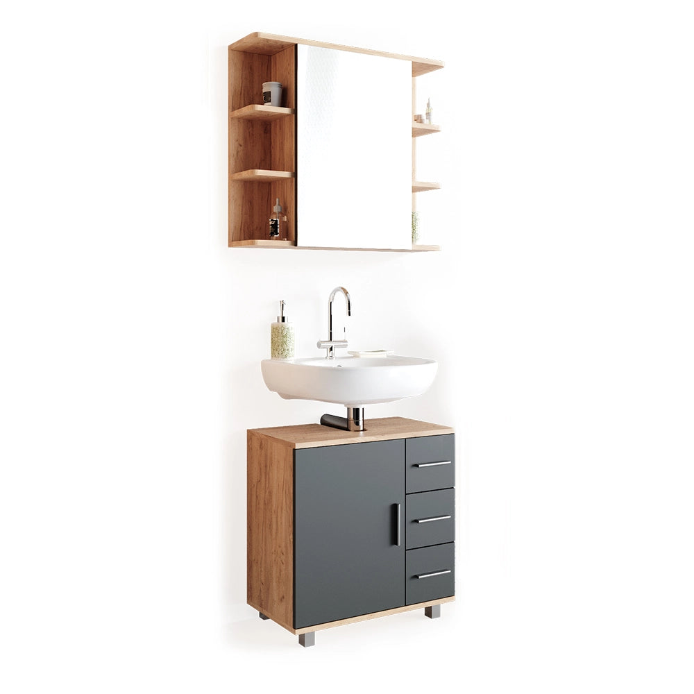 Vicco Set mobili bagno Rovere 2 parti