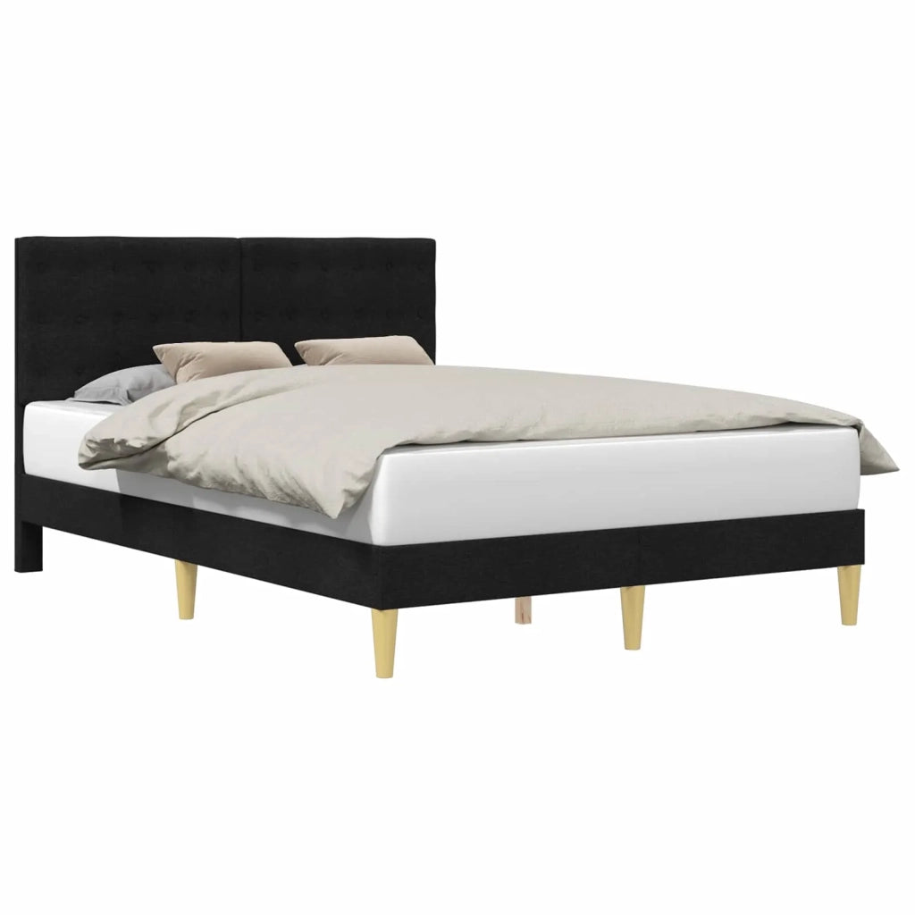 Struttura del letto con testiera Nero 140 x 200 cm Tessuto 42027799