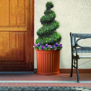 Vaso a parete plastica marrone muro mezzaluna fiori piante esterno giardino h 50