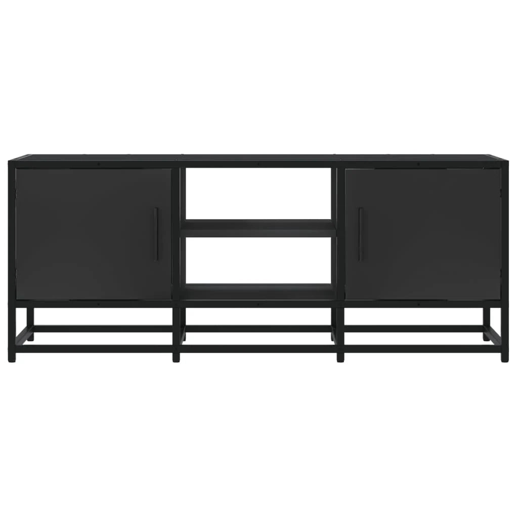 Mobile TV multimediale scaffale TV credenza mobile TV sala da pranzo soggiorno camera da letto 100 x 35 x 41 cm legno ingegnerizzato e metallo nero 02_0025497