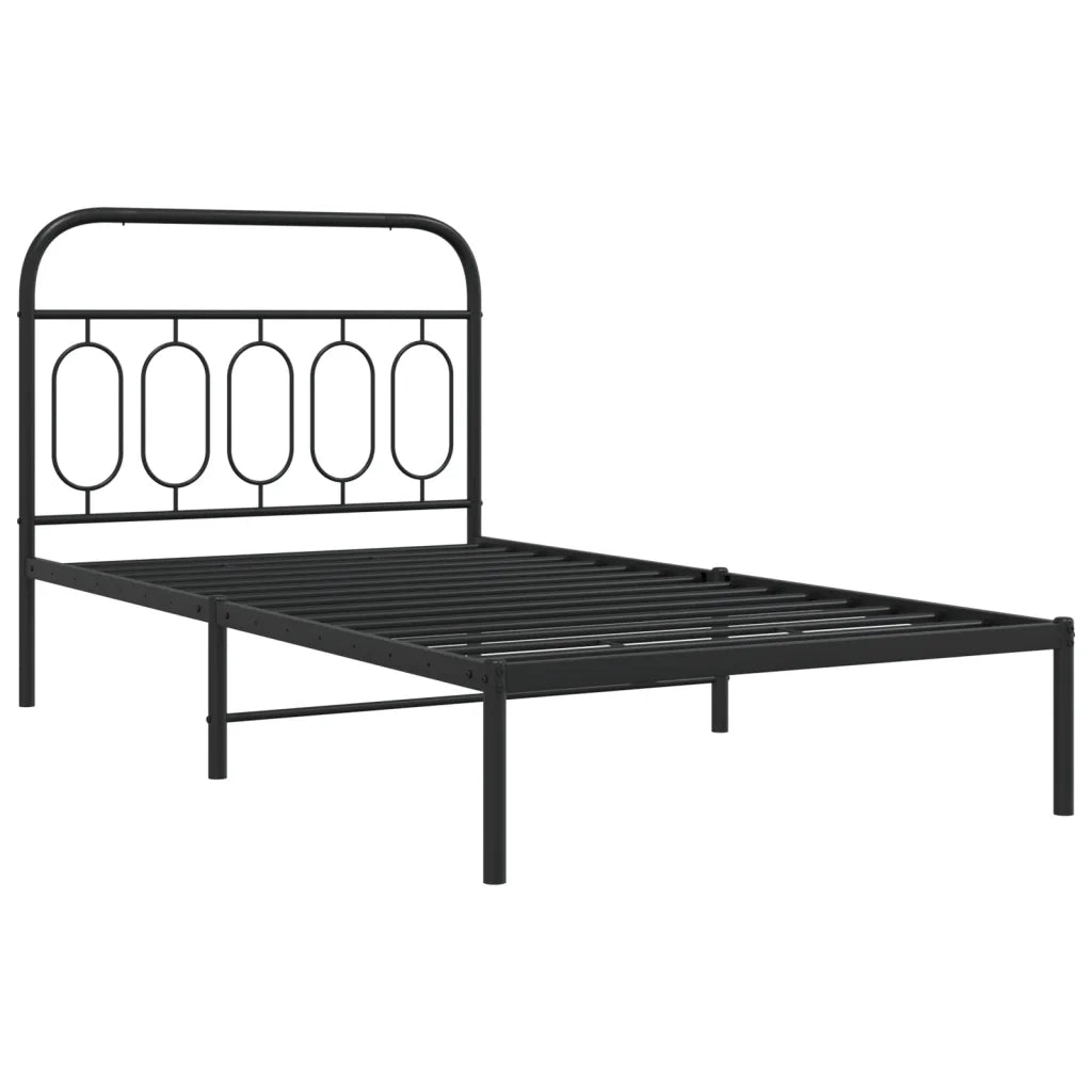 vidaXL Giroletto con Testiera in Metallo Nero 107x203 cm