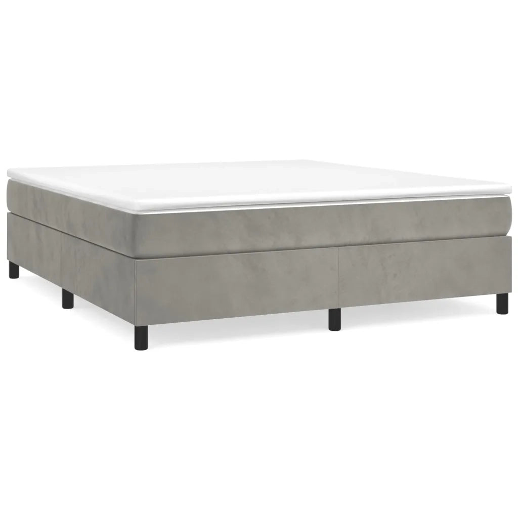 Struttura Letto a Rete a Molle-Giroletto Grigio Chiaro 200x200 cm Velluto 414315