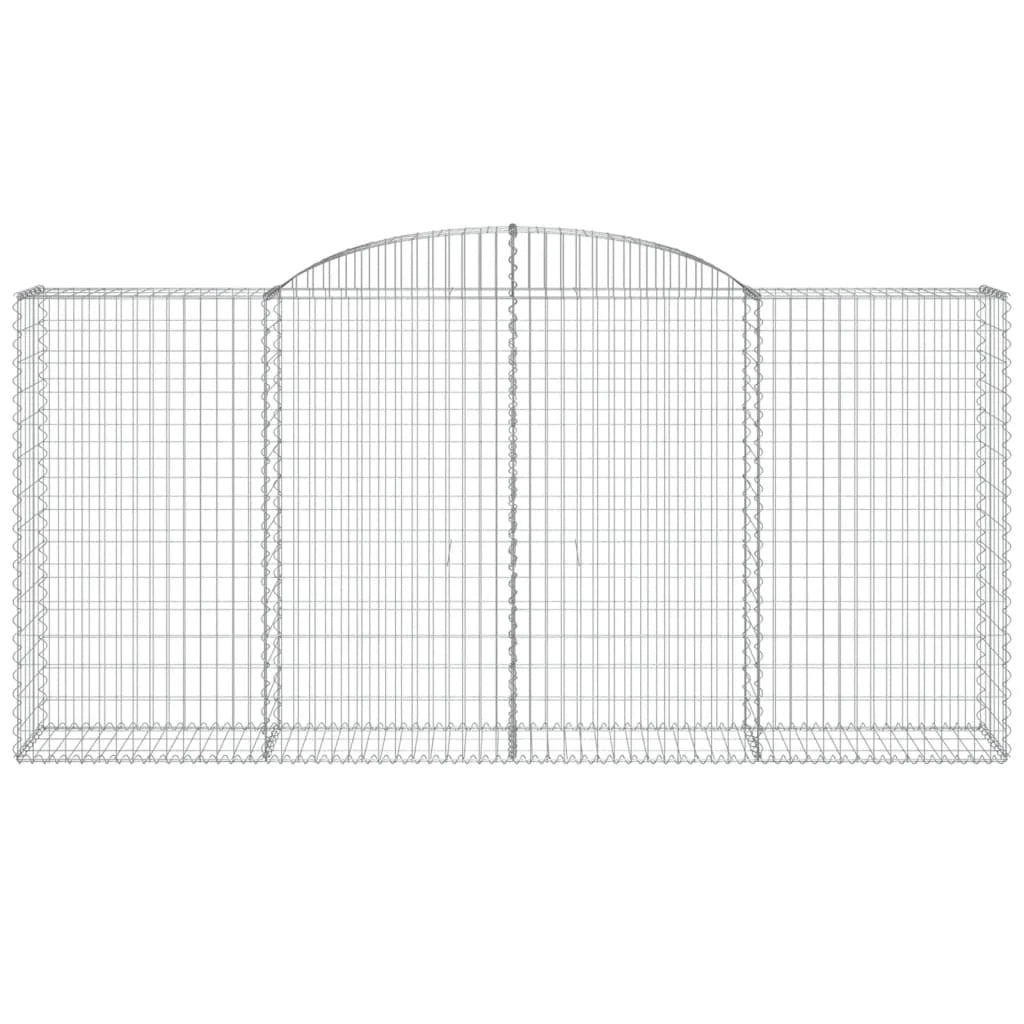 Set di 8 gabbioni ad arco per recinzioni a gabbia e muri di contenimento 300 x 50 x 140/160 cm ferro zincato argento 02_0041196