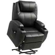 Poltrona Relax Elettrica con Alzapersona e Poggiapiedi ¨C Zephmum ¨C Similpelle Nero