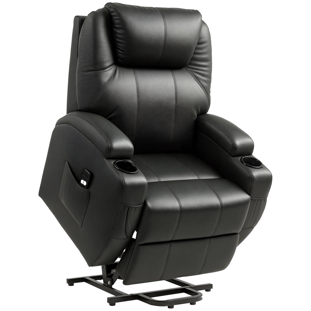 Poltrona Relax Elettrica con Alzapersona e Poggiapiedi ¨C Zephmum ¨C Similpelle Nero