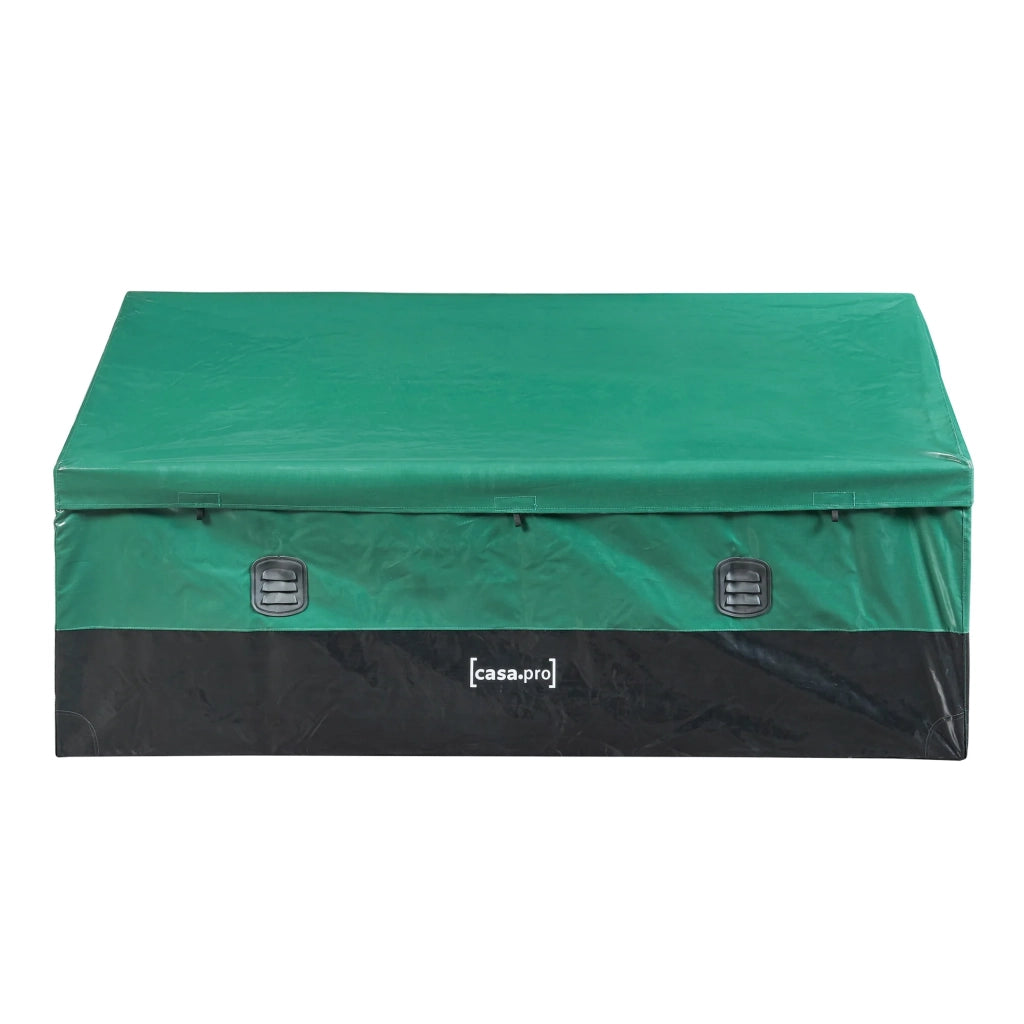 Baule da giardino per esterni 560 litri 155 x 64 cm verde/nero 03_0009012