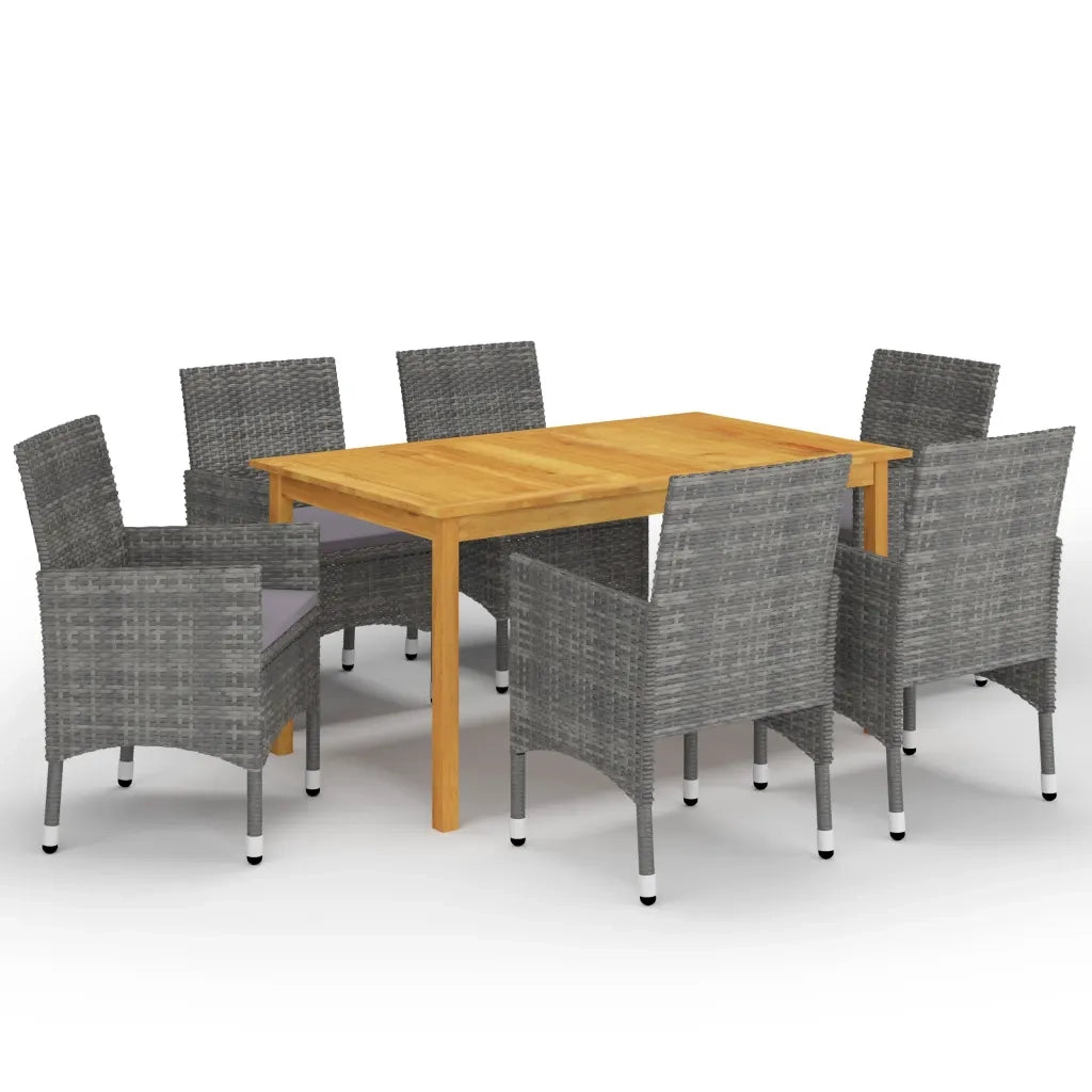Set Mobili da Pranzo per Giardino 7 pz Grigio cod mxl 43764