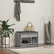 Panca per ingresso con cuscino Sonoma grigia 63 x 38 x 45 cm