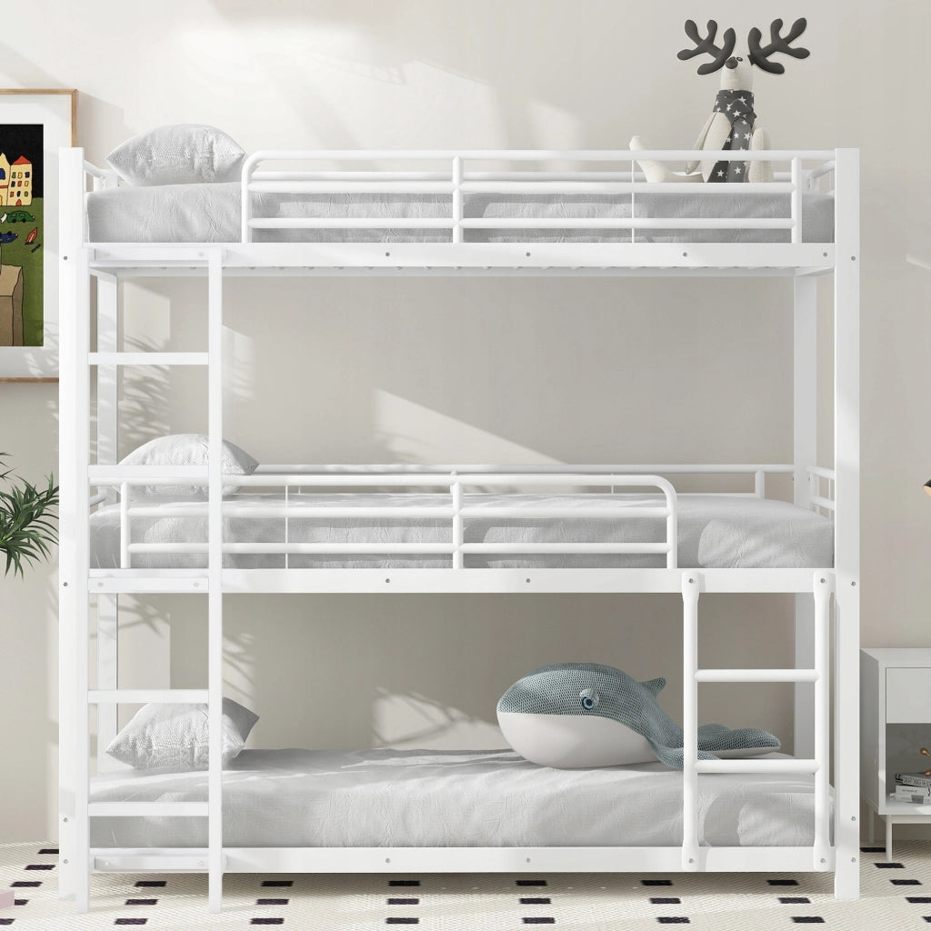 Letto a castello in metallo - Xylo - 90x200 - Bianco