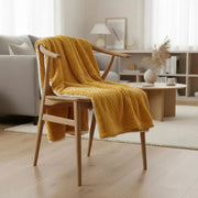 Coperta a quadri gialla 180x220cm SHERVALD