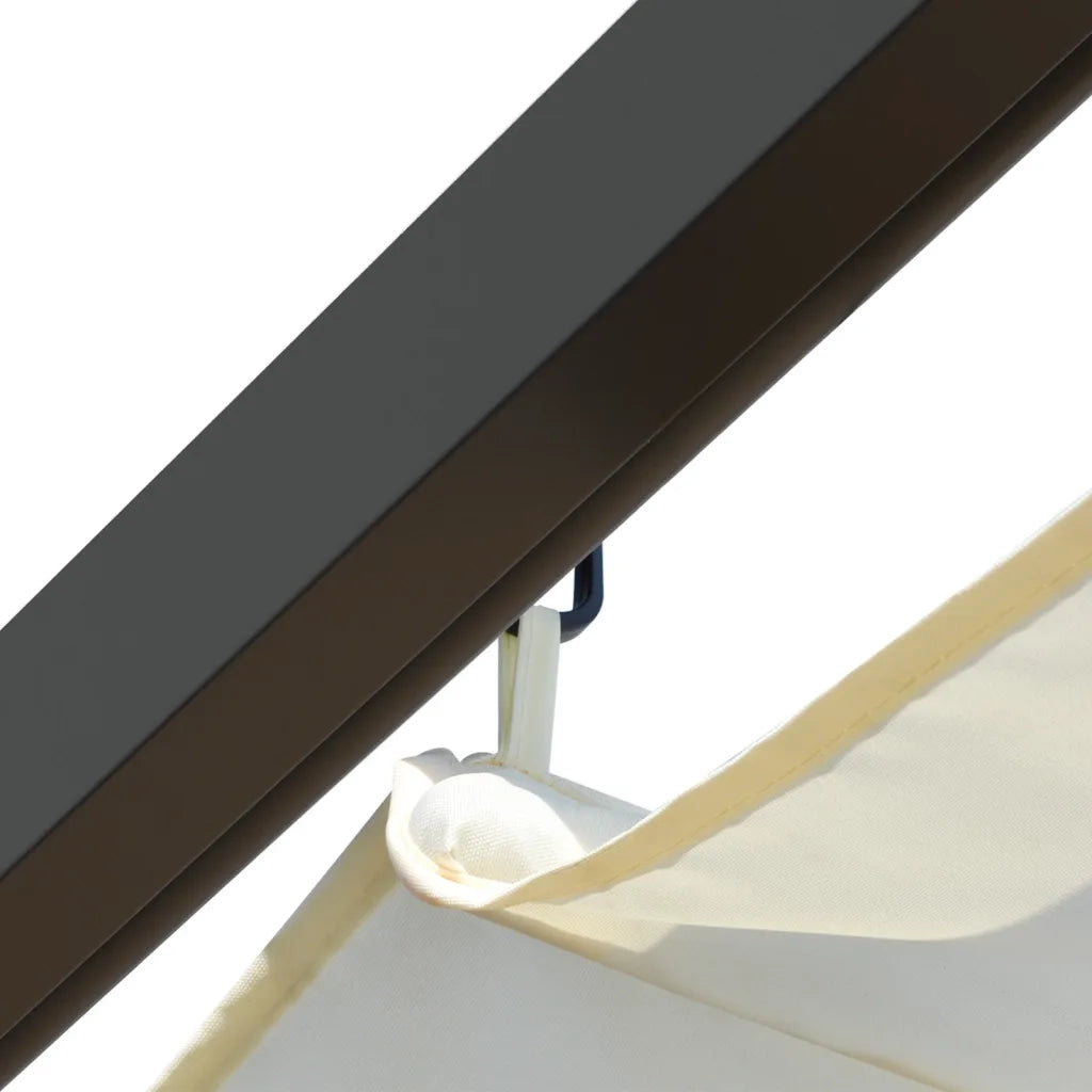 Pergola da Giardino Tetto Retrattile Bianco Crema 3x3 m Acciaio 49325