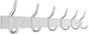 Montaggio a muro con 6 ganci in lega di alluminio - 42 cm - Argento