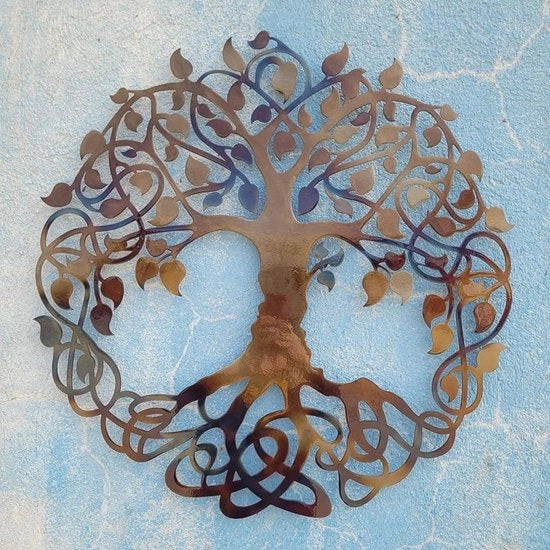 Decorazione per Parete in Metallo con Simbolo di Vita - 60 cm - Decorazione per Interni con Stile e Valore Duraturo