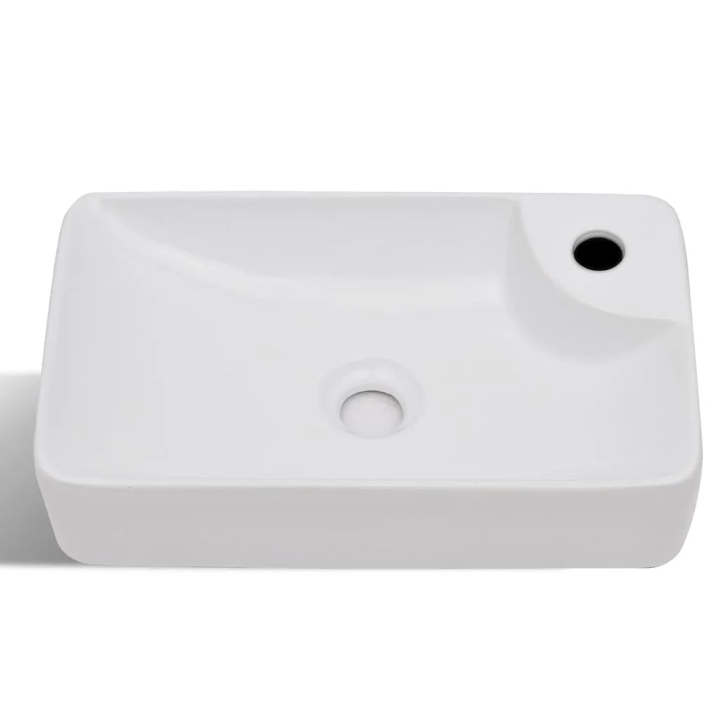 Lavabo da bagno con foro per rubinetto 44 ​​x 25 cm ceramica bianca 02_0002509