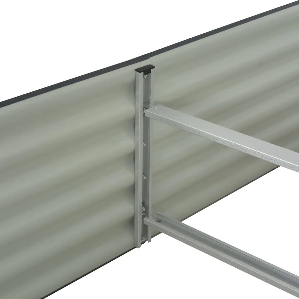 Fioriera rialzata per piante e fiori giardino 400 x 80 x 44 cm acciaio zincato grigio 02_0001051