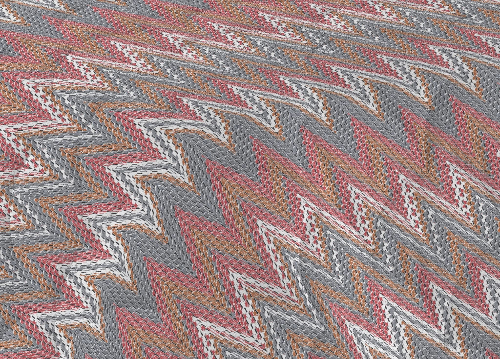 Trapuntino Piumino Estivo Pensieri Delicati Disegno Spinato Zig Zag - Singolo - Corallo