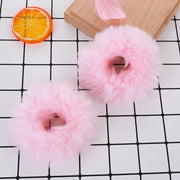 Accessori capelli per ragazze - 2 pezzi - Fuzzy - Rosa - Plush - Imitazione pelo di coniglio - Benda capelli - Accessori capelli per bambine - Materiale morbido - Resistenti all'allungamento
