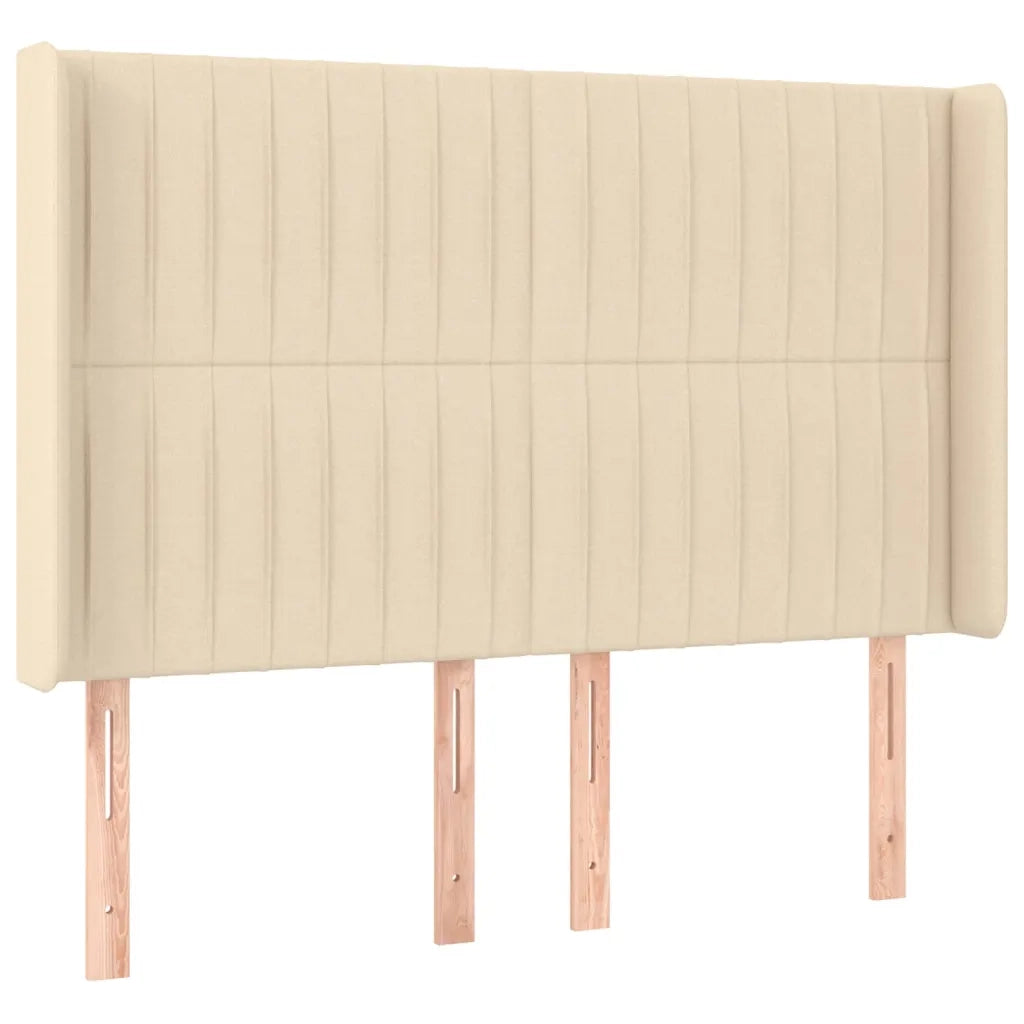 Letto a Molle con Materasso e LED Crema 140x190 cm in Tessuto 3139034