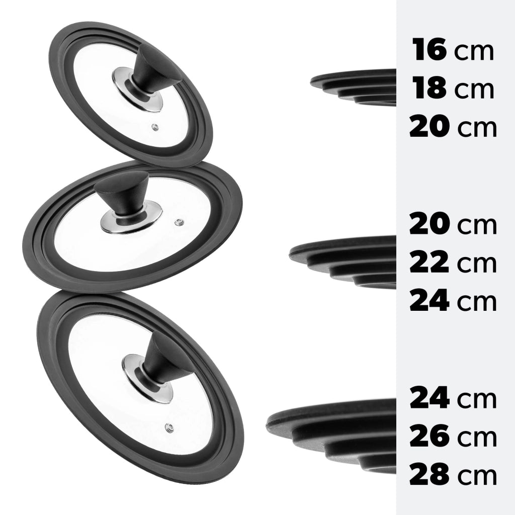 Coperchio KADAX in vetro e silicone 20/22/24 cm