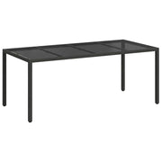 Tavolo da Giardino | Tavolino da esterno Nero 190 x 90 x 75 cm polyrattan