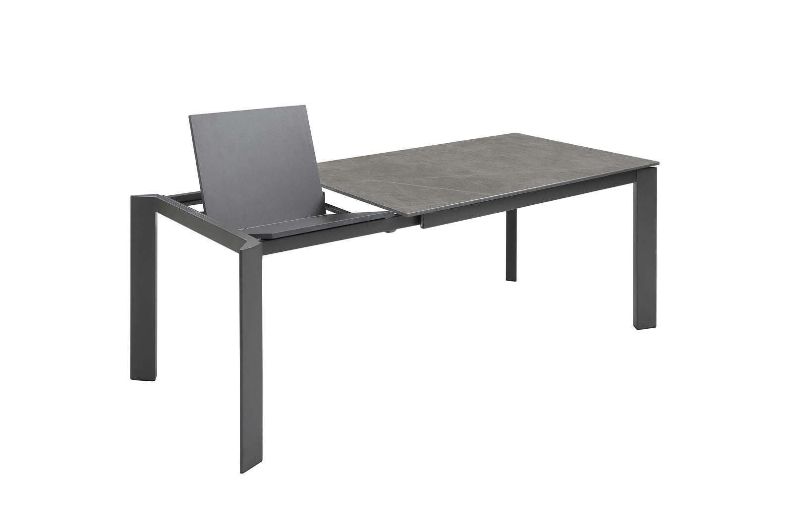 Tavolo Allungabile 140/190x90x76 cm in Metallo David Grigio Opaco