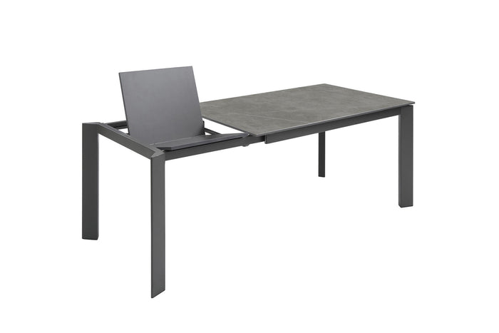 Tavolo Allungabile 140/190x90x76 cm in Metallo David Grigio Opaco