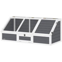 Box per Tartarughe, Habitat per Tartarughe all'Aperto, Design senza fondo, Facile da Aprire, Grigio Chiaro