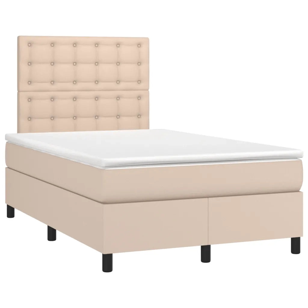 Giroletto a Molle con Materasso Cappuccino 120x190cm Similpelle 3269982