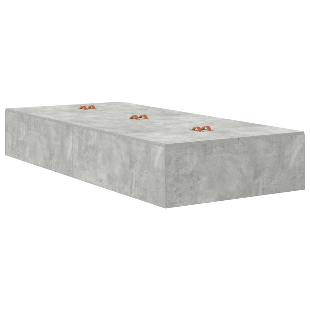 Struttura letto contenitore  Grigio cemento 100x200 cm
