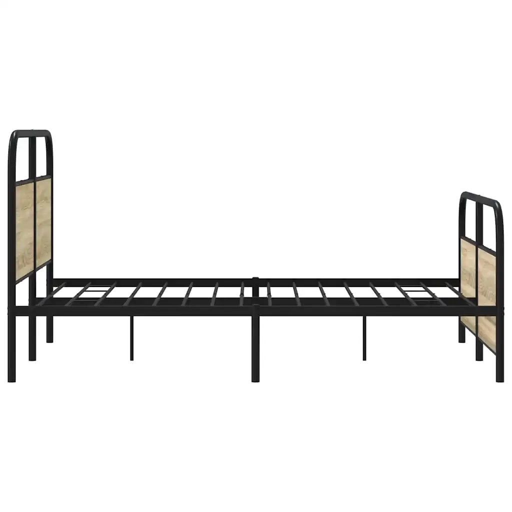 Giroletto senza Materasso in Metallo-Struttura Letto Rovere Sonoma 137x190 cm 992531