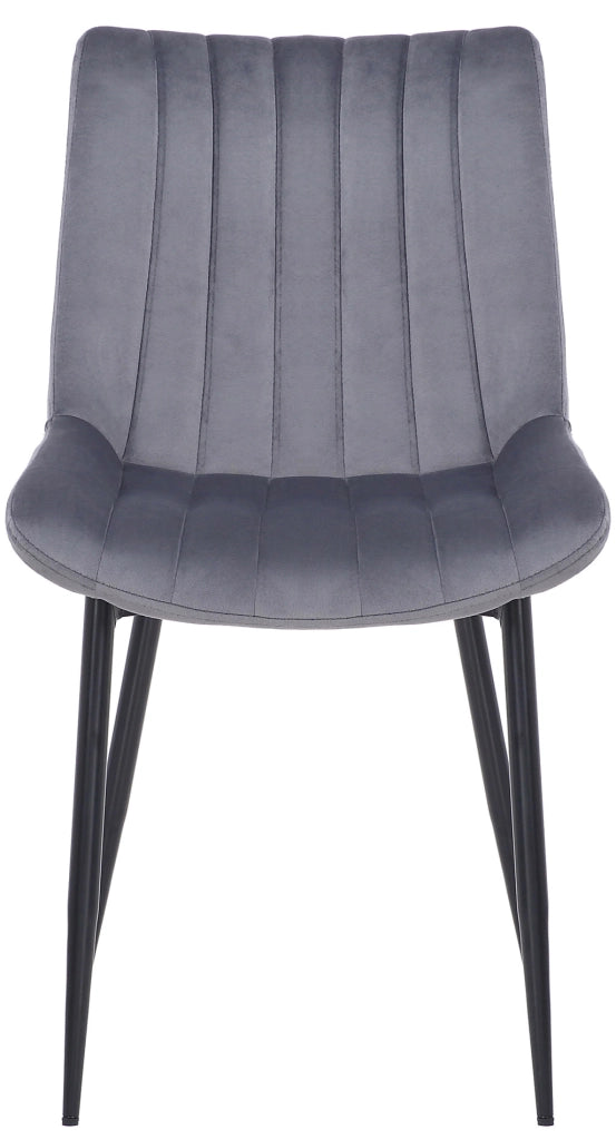 Sedia Rahden in velluto grigio