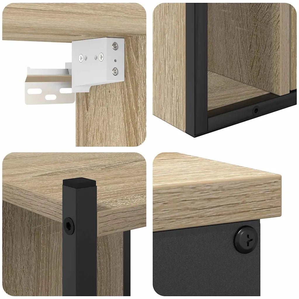 Set di mobili per il bagno con lo scaffale 4 pcs Rovere Sonoma 3399393