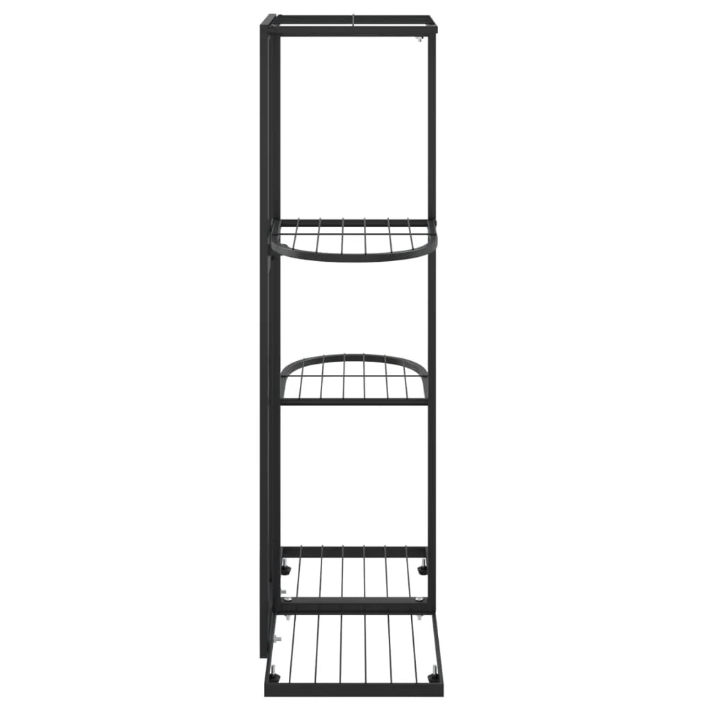 Portavasi/fioriera a 4 ripiani 43 x 22 x 76 cm metallo nero 02_0045160
