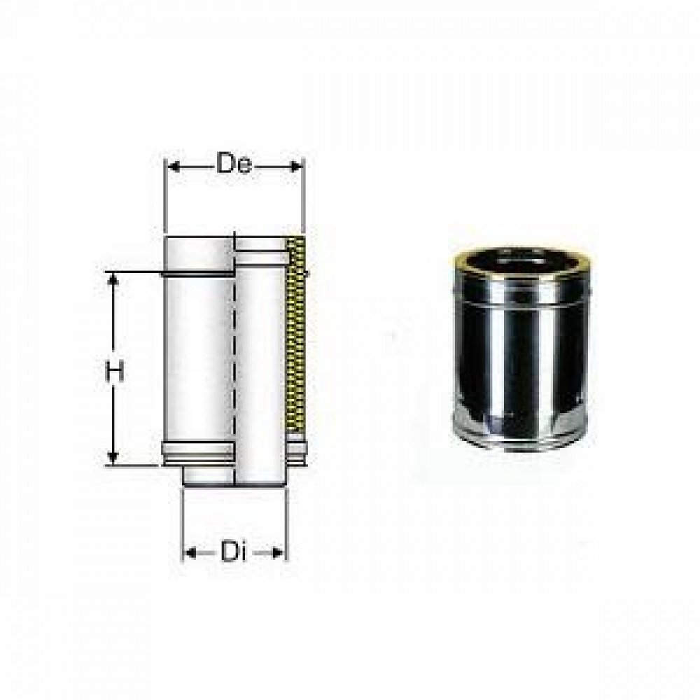 Inox doppia parete aisi 316 tubo l.245 d.080 130 b08x9zfcp7