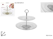 Alzata Alzatina Patisserie Centrotavola in Vetro Angle 2 Posti 29 cm