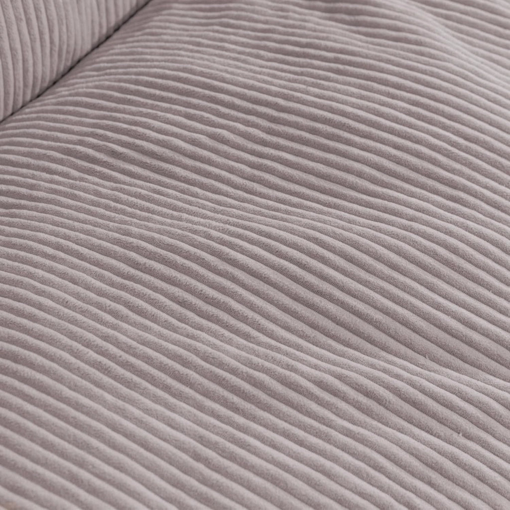 Pouf Poltrona Sacco in Velluto a Coste Larghe - Morbido e Confortevole - Imbottitura in Schiuma, Ottimo Supporto per la Schiena - Pouf Divano Gigante (100 cm, Grigio Chiaro)