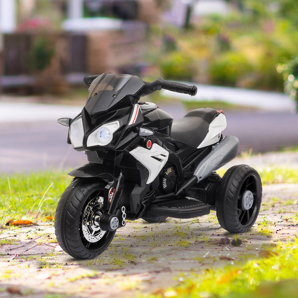 Moto Elettrica per Bambini 3-5 Anni con Luci e Musica ¨C zephmum ¨C Nero 86x42x52 cm