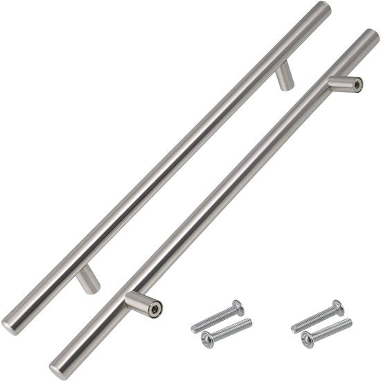 Set di Maniglie per Mobili da 2 pezzi - Distanza di apertura 192 mm - Maniglie per cassetti/Maniglie per cassetti - Decorazione interna - Materiale metallico - Laccato argento - Maniglie per porte