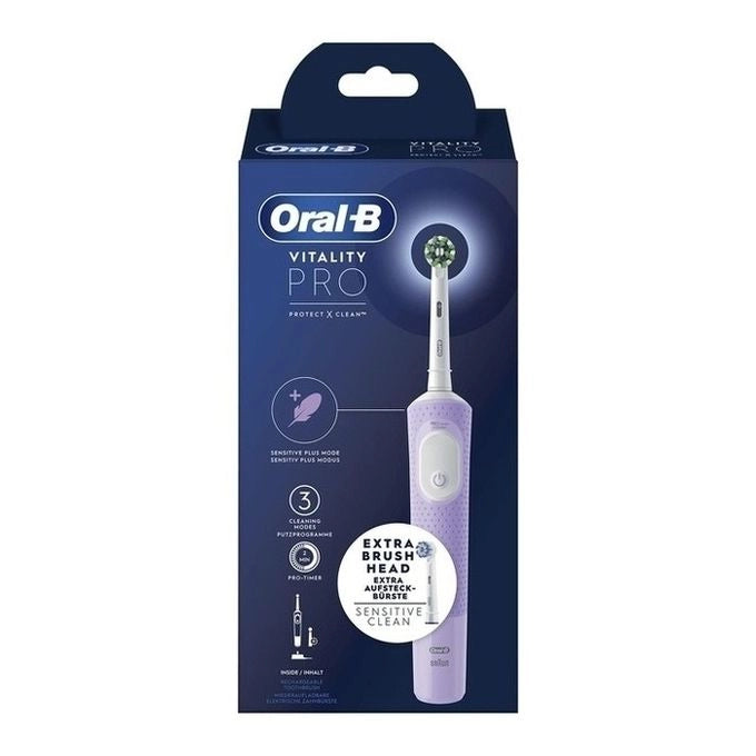 Oral-B Vitality Spazzolino Elettrico Ricaricabile Pro Viola, 2 Testine