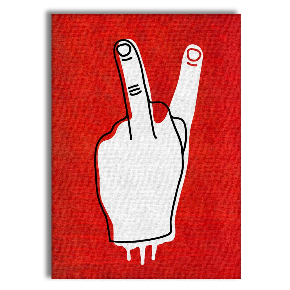 FUCK - WIN - Quadro stampato su Canvas e montato su telaio in legno Misura: 100x140 cm