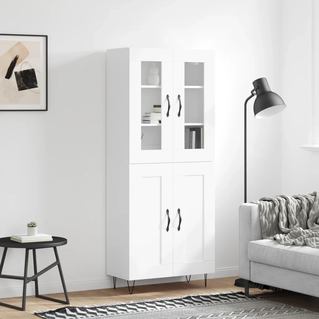 Credenza Bianca 69,5x34x180 cm in Legno Multistrato 3198369