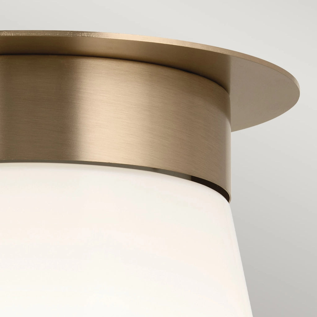 Plafoniera Albers Kichler oro vetro opale conica E27